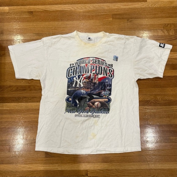 VNTG New York Yankees 1998 World Series Champions Starter T-Shirt Men’s XL White - Picture 1 of 12